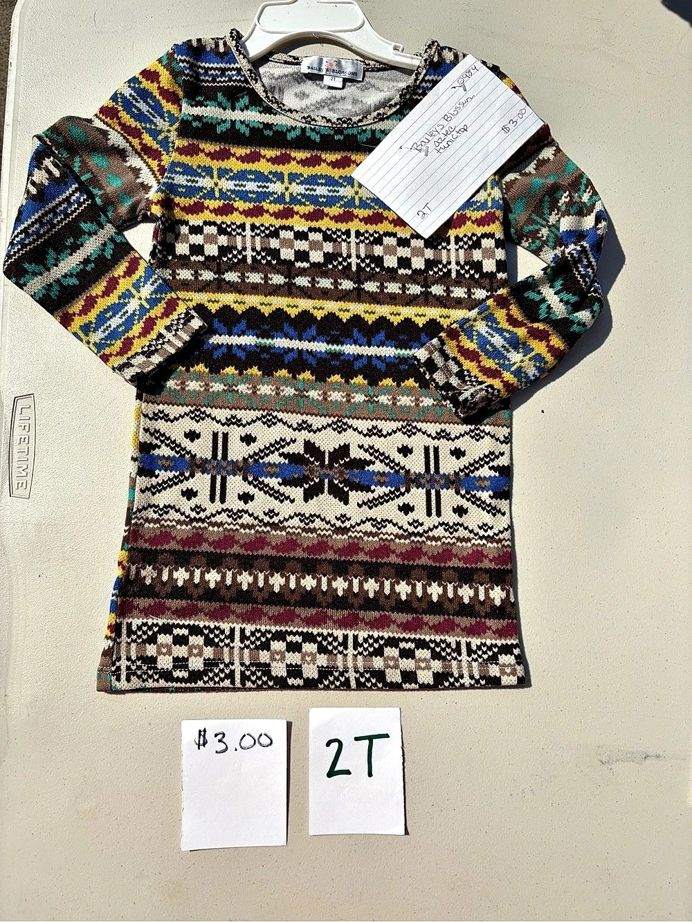 Bailey's Blossoms Girls 2T Geometric Sweater